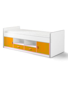 Lit banquette avec rangement combiné orange