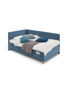 Lit banquette matelassé tissu bleu 90x200 Cool