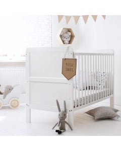 Lit Bébé 70x140 Blanc Classic - Lit Pour Bébé Mixte - Woodies