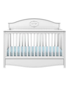 Lit bébé à barreaux américain / Anglais blanc avec tiroir