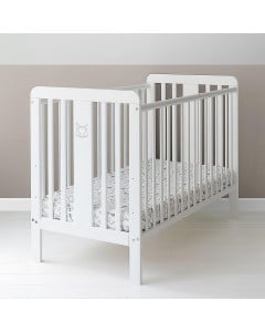 Lit Bébé À Barreau Blanc 60×120 Foxy ( Renard ) - Woodies