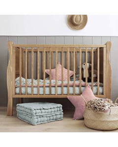 Lit bébé en bois à barreaux blanc 60 * 120 cm + matelas le tout en