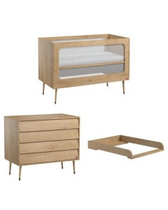 Lit bébé avec commode à langer Bosque Vox Oak