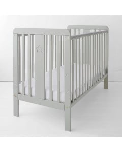 Lit Bébé En Bois Gris 60x120 Star - Lit Nouveau-né - Woodies