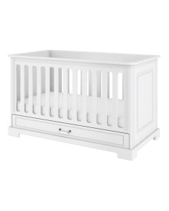 Lit bébé évolutif avec tiroir blanc 70x140 Lys