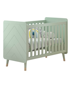 Lit Bébé Billy 60x120 : Un écrin de nature et de lumière (Vert et Doré)