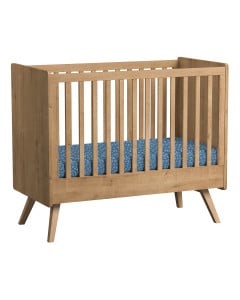 Lit bébé 60x120 cm collection Vintage de la marque Vox, finition chêne en bois massif et panneau