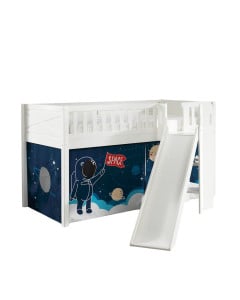 Lit toboggan blanc Scott avec tente de lit espace