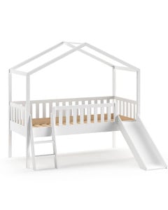 Lit Cabane Piloti avec Toboggan Blanc Dallas Vipack DAGB9014