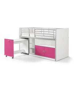Lit combiné avec bureau fuchsia