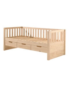 Petit Lit Au Sol Avec Barrière En Bois OSB - KK16 - Adeko