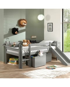 Lit En Hauteur Avec Toboggan Gris - PICOMSLD9117 - Vipack