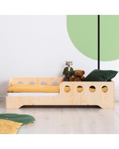 Lit enfant montessori avec barrière Kaki kid