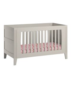 Lit bébé Milenne beige sable avec design élégant et moderne, idéal pour une chambre apaisante - marque Vox - Jurassien.