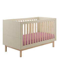 Lit évolutif bébé 70x140 Miloo coloris champagne avec sommier bas – Pinio