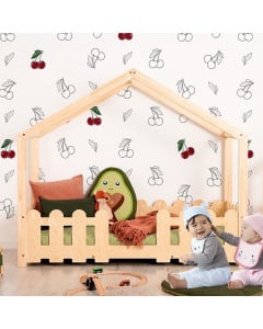 Lit maison avec barrière montessori Lizi baby