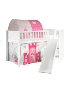 Lit toboggan blanc Scott avec tente de lit + tunnel Princesse