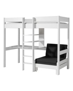 Lit mezzanine avec bureau et fauteuil convertible