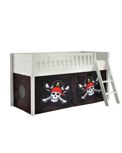 Lit surélevé blanc Scott avec tente de lit pirates