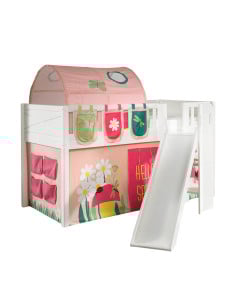 Lit toboggan blanc Scott avec tente de lit + tunnel + pochettes Spring