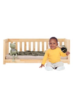 Lit Montessori sécurisé 70x140 avec barrières, version bébé CPP Adeko
