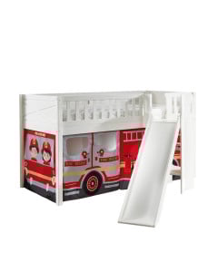 Lit toboggan blanc Scott avec tente de lit camion pompier