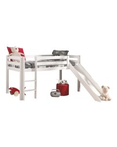 Lit surélevé avec toboggan blanc Milo PIHSGB14 PINO vipack
