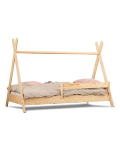 Lit Tipi avec barrière 70x140 en bois SmartWood - Jurassien
