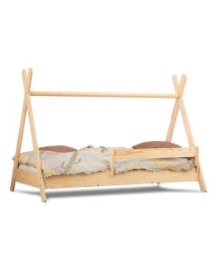 Lit Tipi avec barrière couchage 80 SmartWood - Meuble en bois de qualité
