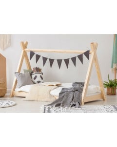 Lit Enfant Cabane Avec Voilage Blanc - DACOHK1402 - Vipack