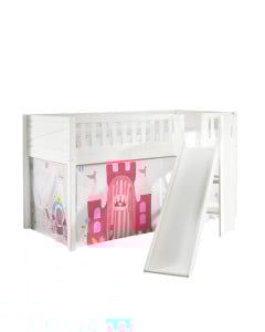 Lit toboggan blanc Scott avec tente de lit Princesse