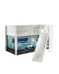 Lit toboggan blanc Scott avec tente de lit police