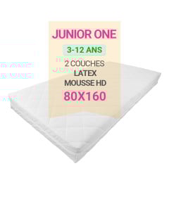 Matelas 80x160 cm enfant Junior One adapté pour lits enfant et lits cabane