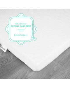 Matelas de parc pour enfants 88 x 88 cm Basic Woodies