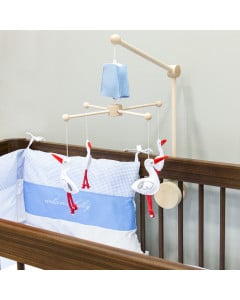 Zoom mobile éveil bébé Cigogne bleu