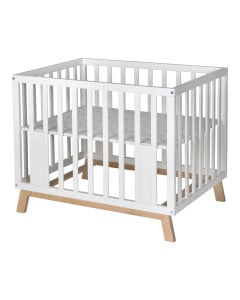 Parc pour bébé évolutif Mia blanc et bois