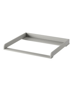Plan à langer gris Swing de Pinio à fixer sur une commode assortie pour recevoir un joli matelas à langer bébé