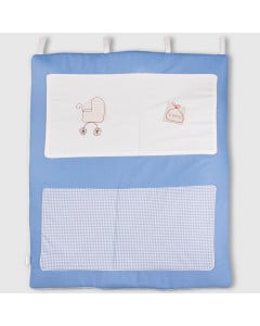 Organisateur lit bébé Cigogne bleu