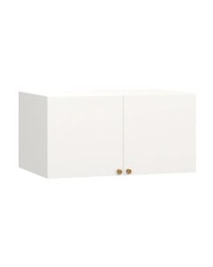 Surmeuble pour armoire 2 portes RELI - VOX, blanc avec poignées en chêne naturel