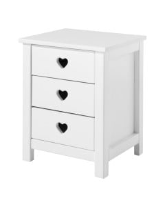 Table de chevet fille Coeur blanc