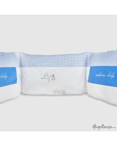 Tour de lit bleu Cigogne
