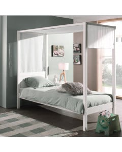 Voilage lit baldaquin blanc pour lit 90 (Habillage lit enfant)