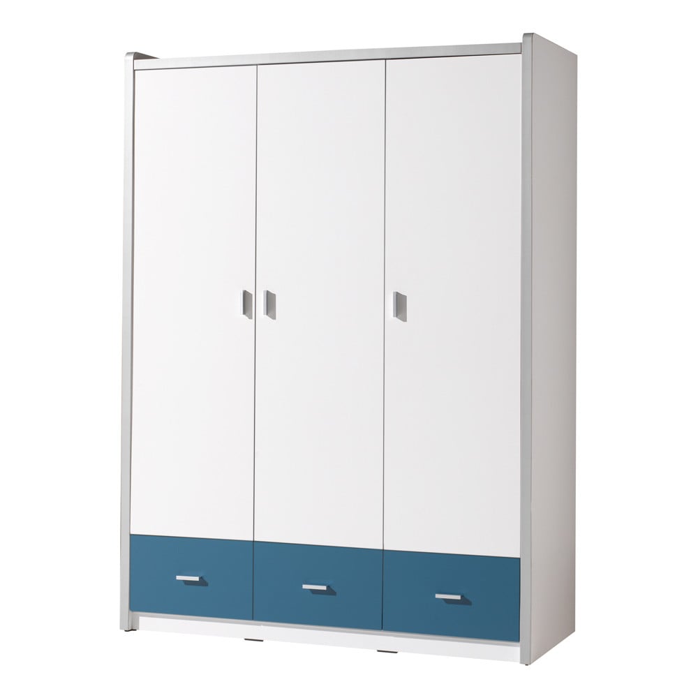 Meuble De Rangement Enfant 15 Cubes, Armoire Modulable Avec Portes, 153 X  31 X 153 Cm, Bleu