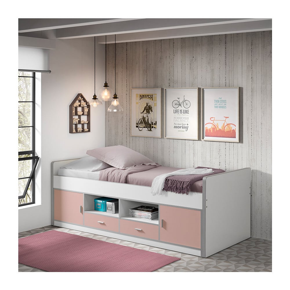 Lit Banquette Pour Fille Combiné Rose - BONKB9015 - Vipack