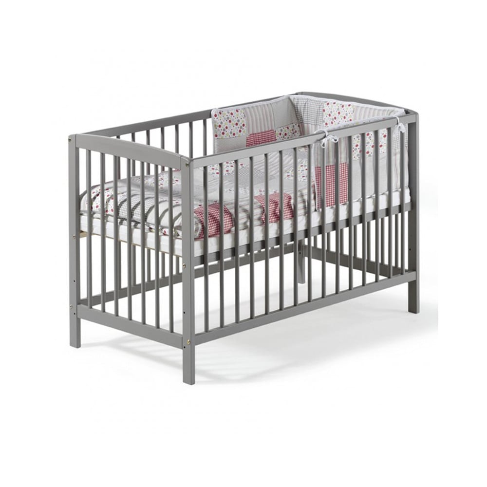 Alvi® Tour de lit bébé carré animaux zoo taupe 70x140 cm