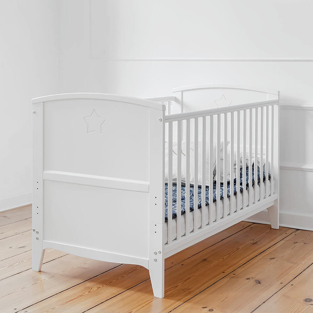 Plan à langer amovible blanc pour lit bébé Stardust Cot 120x60