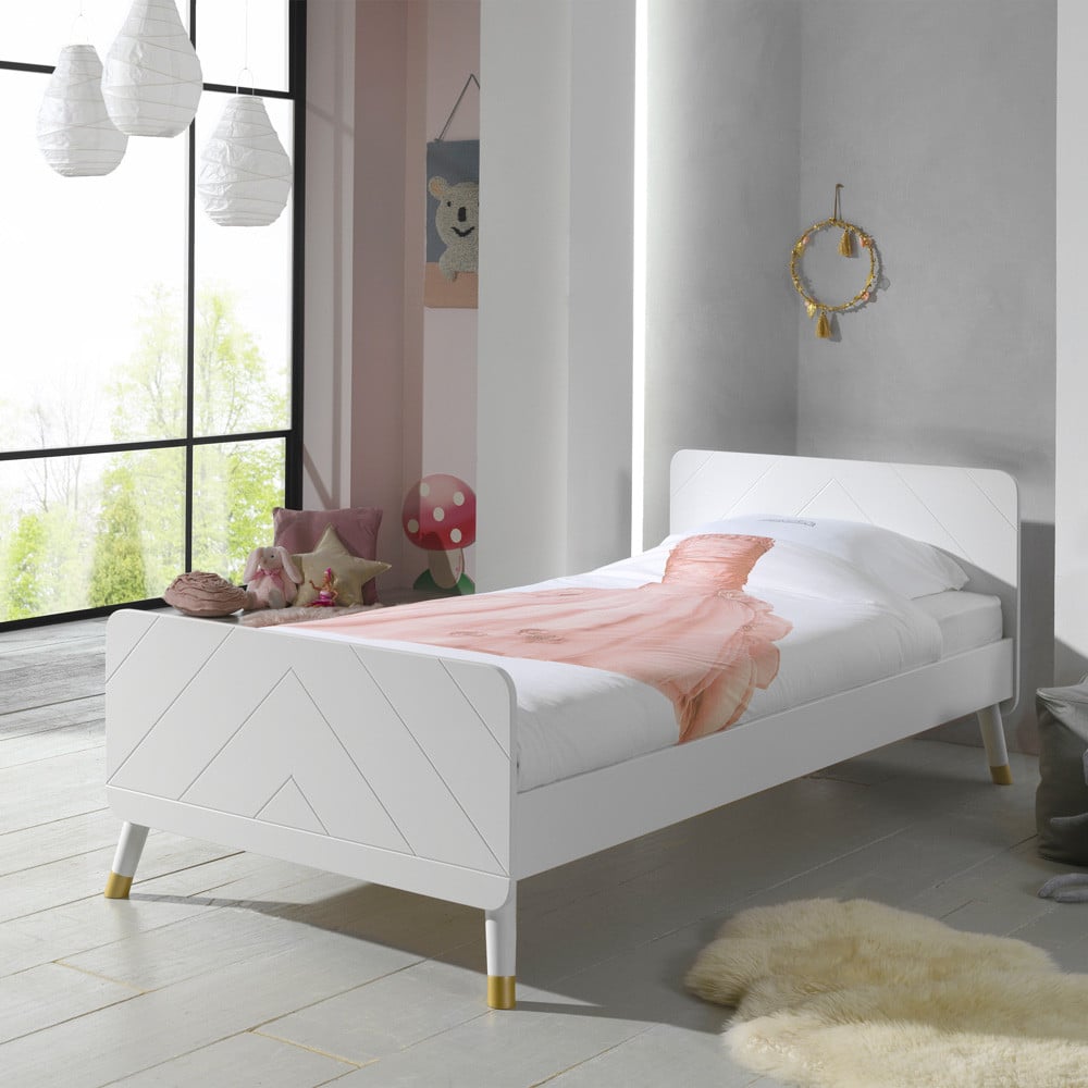 Lit avec tiroir de lit 90x200 avec sommier pour chambre enfant & ado