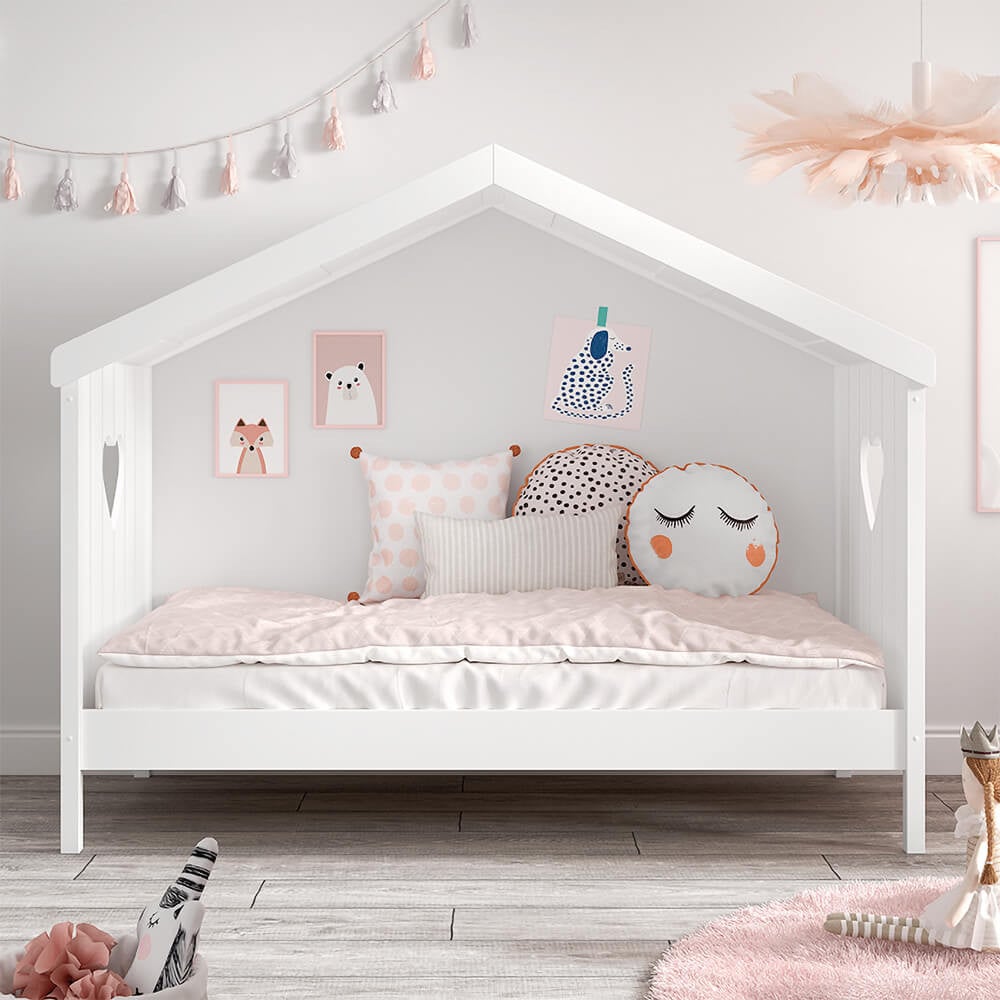 Chambre enfant Coeur pour fille blanche - Mobilier enfant