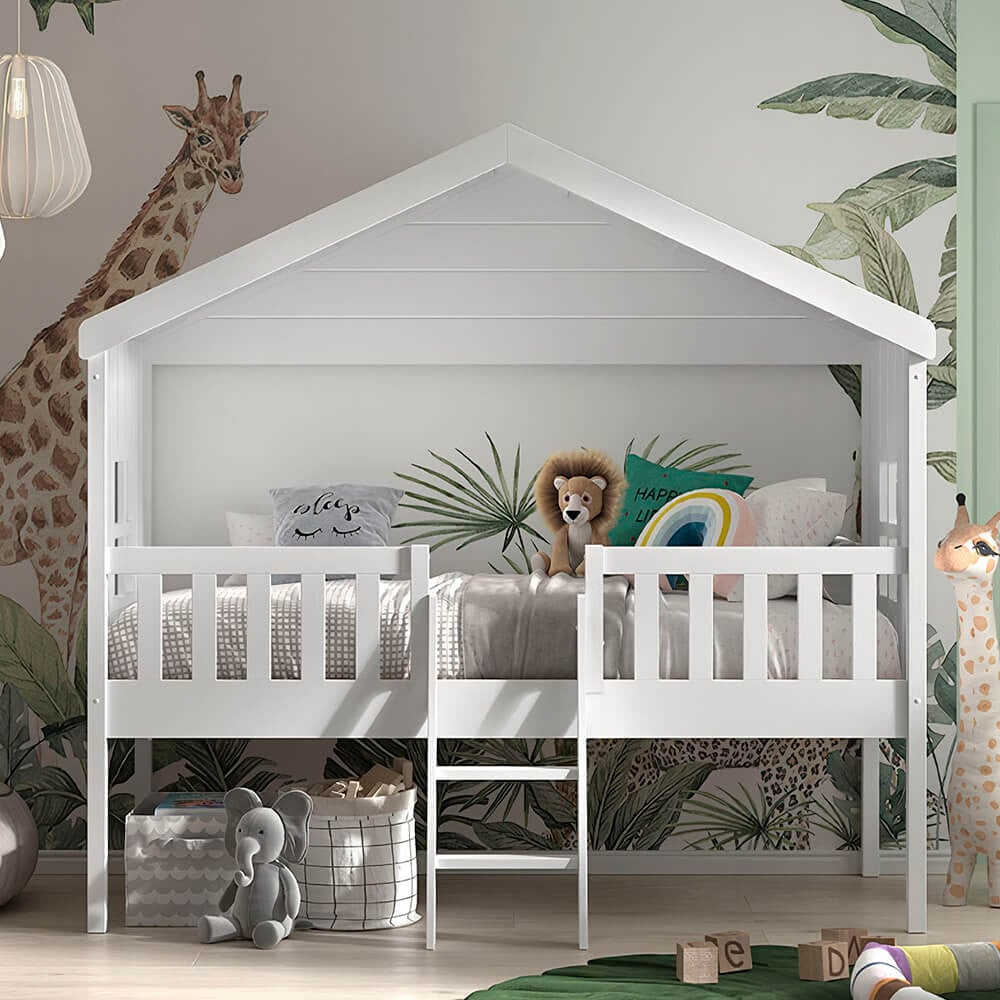 Lit Cabane Avec Toit Et Sur Piloti Blanc Housebeds Vipack