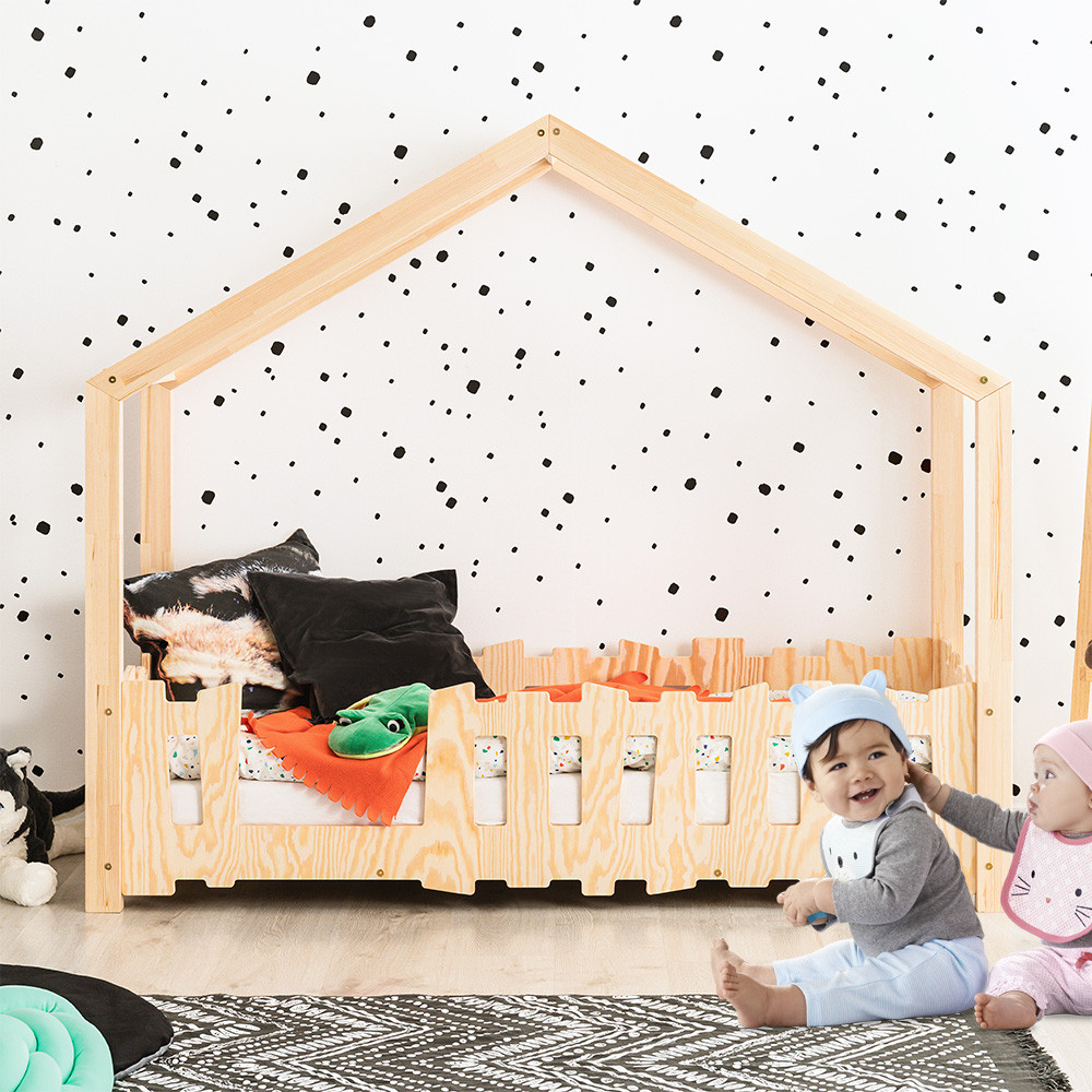 Lit Cabane Avec Barrière Pour Enfant - SELO S - Adeko